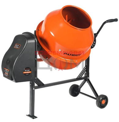 Бетономешалка PATRIOT BM 128C /350Вт, 120кг готовой смеси, венец - чугун